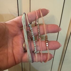 Pura Vida Green and Pink Bracelet Set of 5